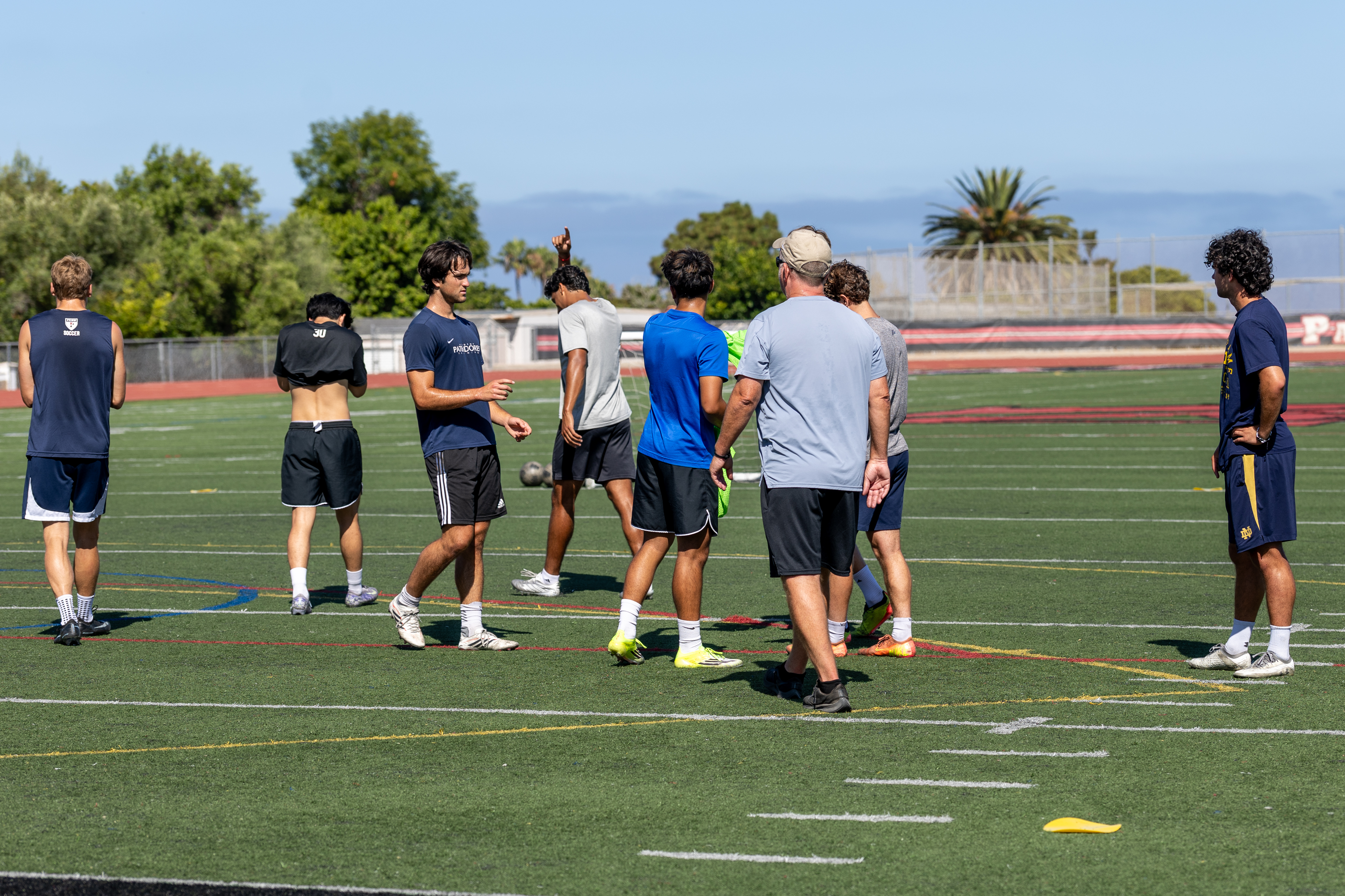 Small group of athletes in a group training session