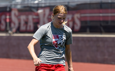 Payton competing in a soccer match