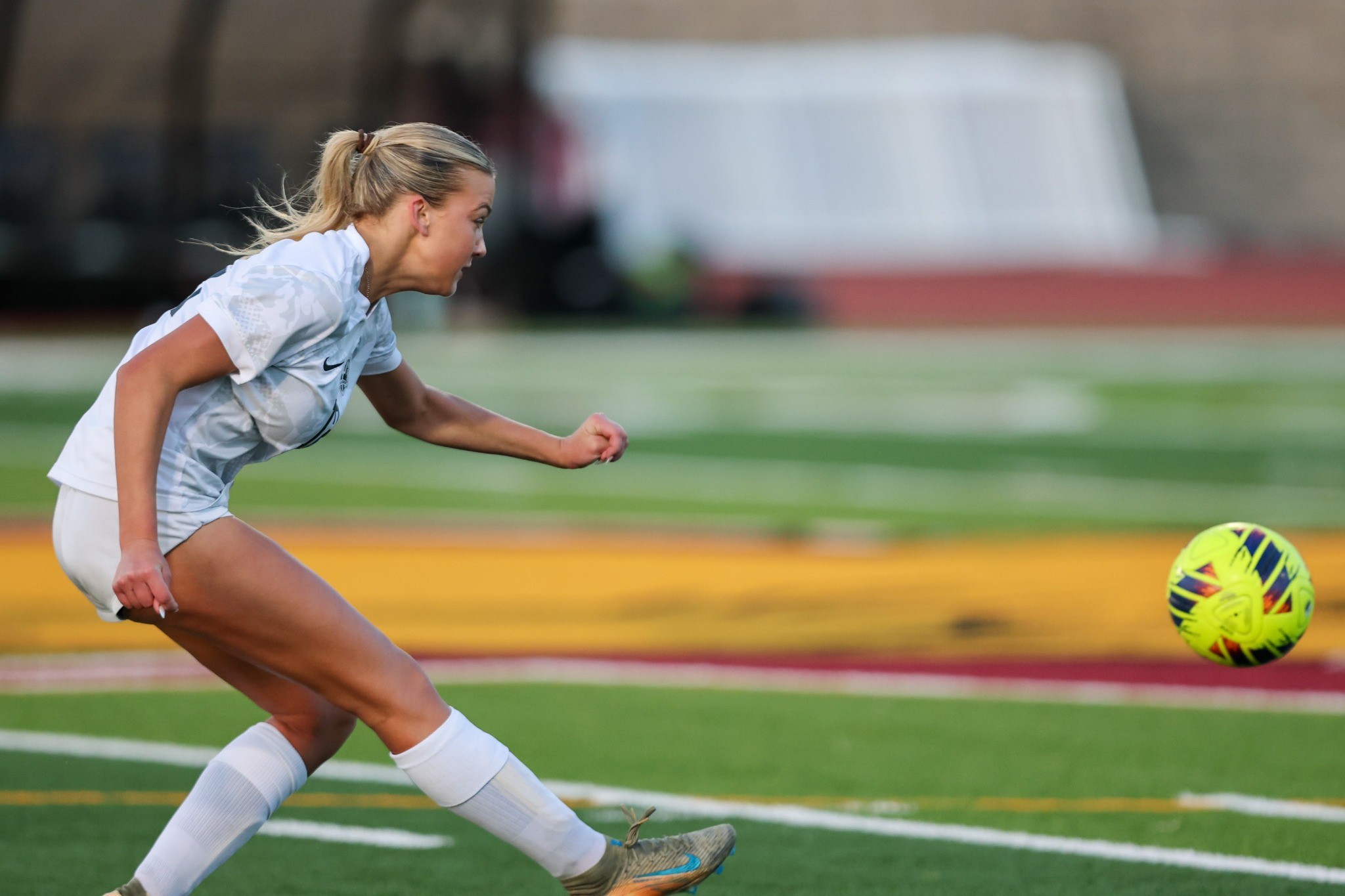Payton competing in a soccer match